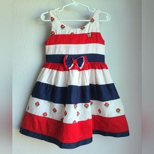 Zoya- Girl's Red White Blue Tank Dress, Sz 20 (2/3 Years)